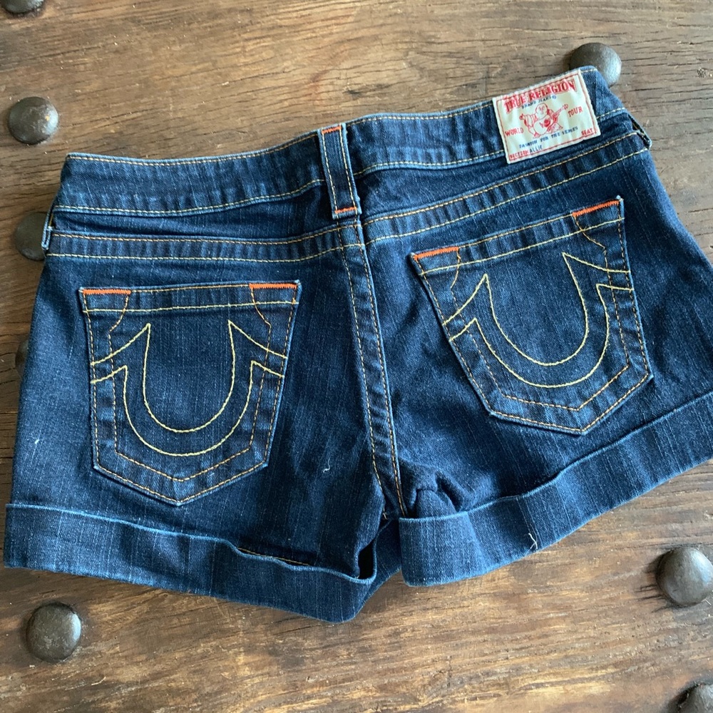 True Religion Allie denim cuffed shorts